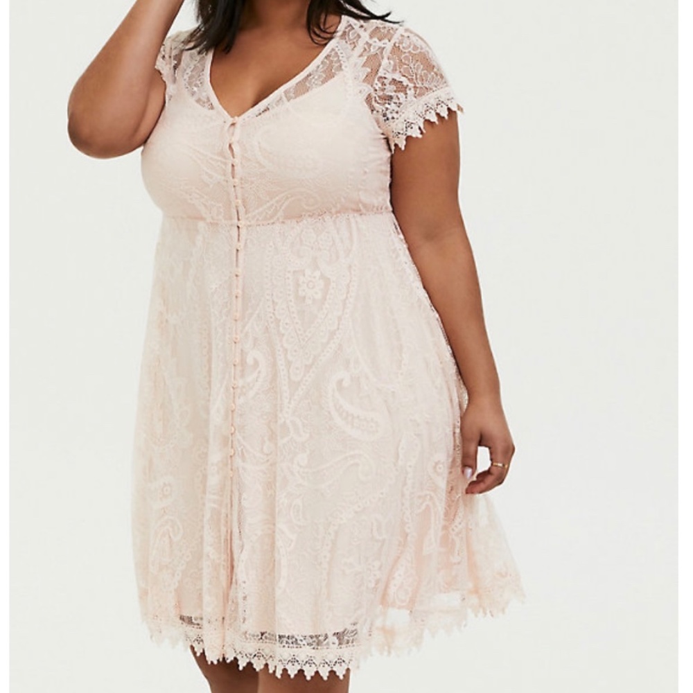Torrid Women's Lace & Crochet Button Front Dress
